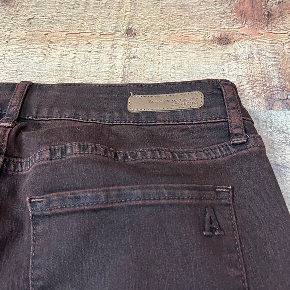 Articles of Society | Women's Chocolate Brown Denim Mya Skinny Jeans Sz 26 - Picture 5 of 5